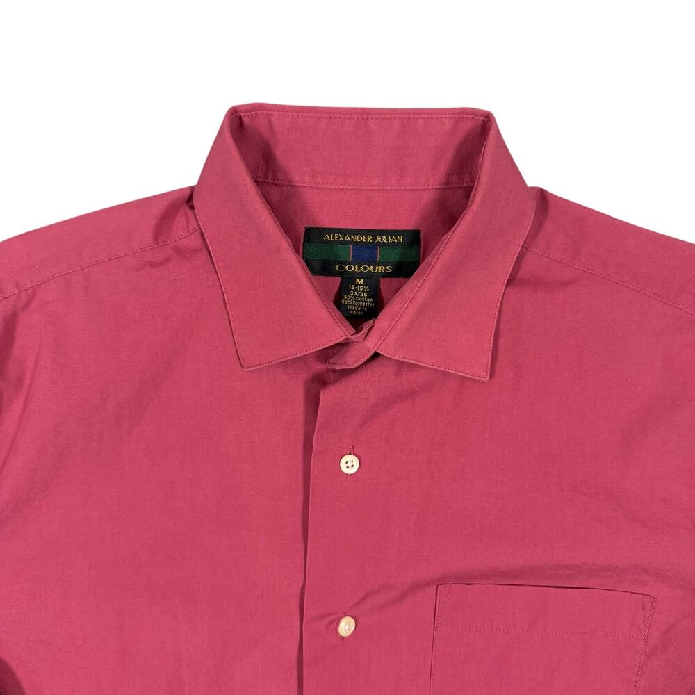 Alexander Julian Colours Dress Shirt Mens Medium Pink Long Sleeve Button Front